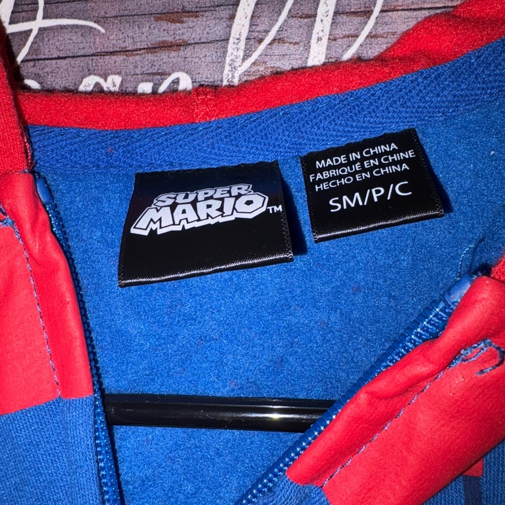 Nintendo Super Mario Kids Costume Hoodie - Red and Blue - Picture 2 of 3
